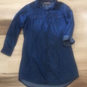 Denim Jean Shirt Dress Sz L